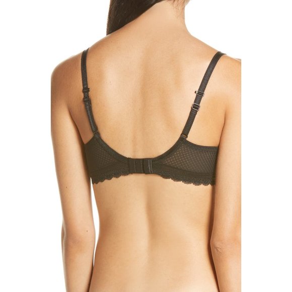 CHANTELLE Parisian Allure Underwire Plunge T-Shirt Bra Black 32DDDD #2232 NEW - Picture 3 of 12
